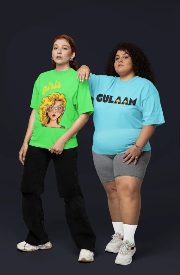 GULAAM “Girls” Pop Art Oversized Primium T-Shirt