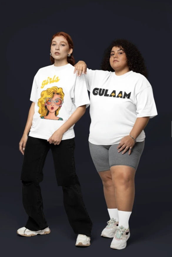 GULAAM “Girls” Pop Art Oversized Primium T-Shirt