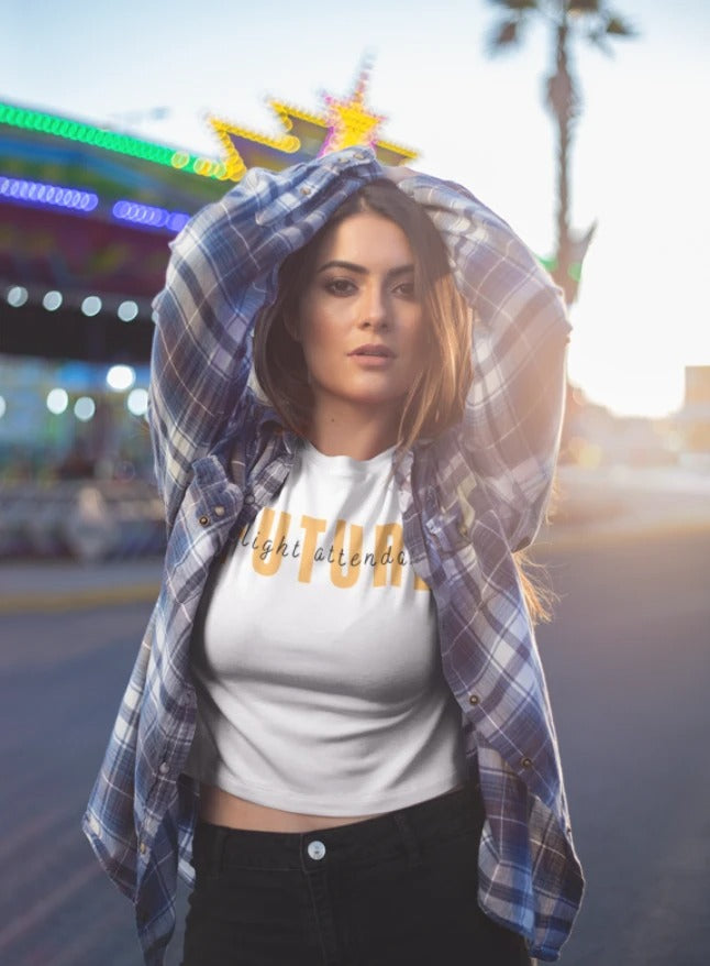 GULAAM “Future Flight Attendant” Cropped Tee