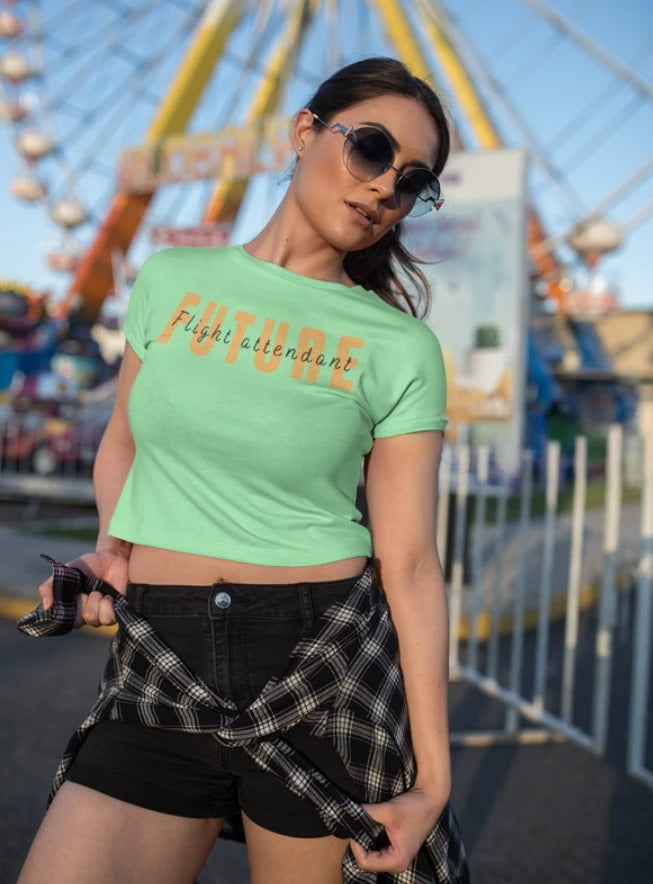 GULAAM “Future Flight Attendant” Cropped Tee