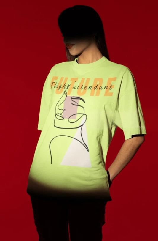 GULAAM “Future Flight Attendant” Oversized Primium T-Shirt