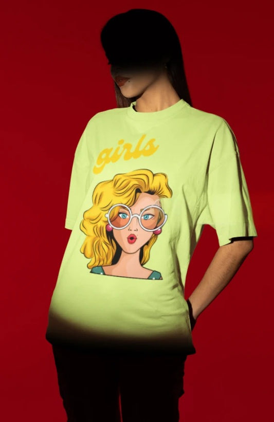 GULAAM “Girls” Pop Art Oversized Primium T-Shirt