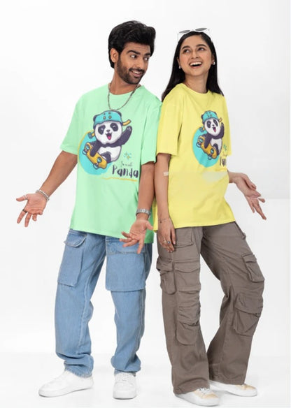 GULAAM “Team Panda” Graphic Oversized Primium T-Shirt