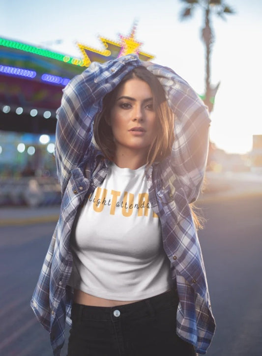 GULAAM “Future Flight Attendant” Cropped Tee
