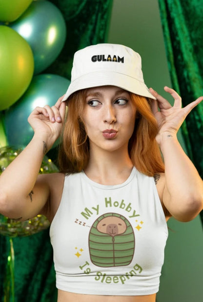 GULAAM “My Hobby is Sleeping” Cropped Tank Top