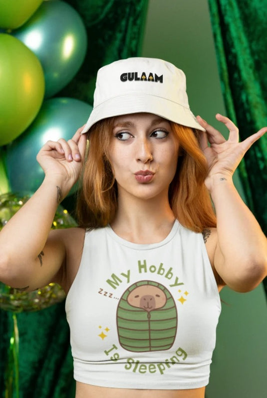 GULAAM “My Hobby is Sleeping” Cropped Tank Top
